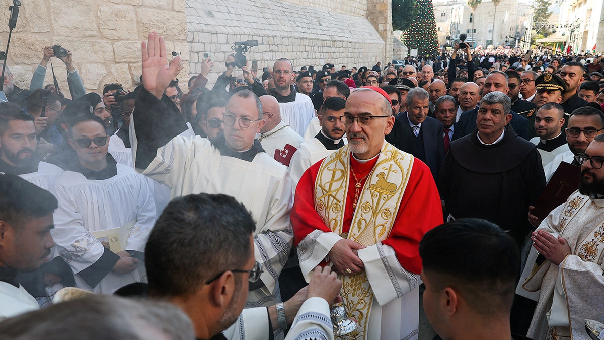 Cardinal Pierbattista Pizzaballa in Bethlehem on Christmas Eve