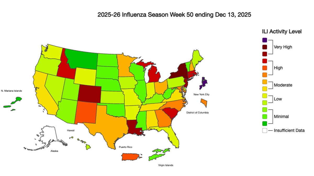 CDC respiratory illness map