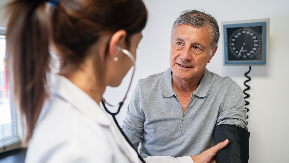 Man getting blood pressure taken