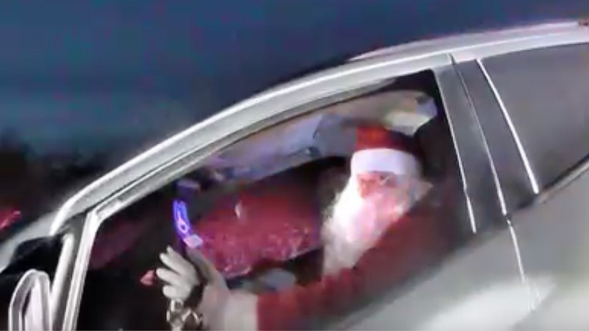 Man dressed as Santa pulled over