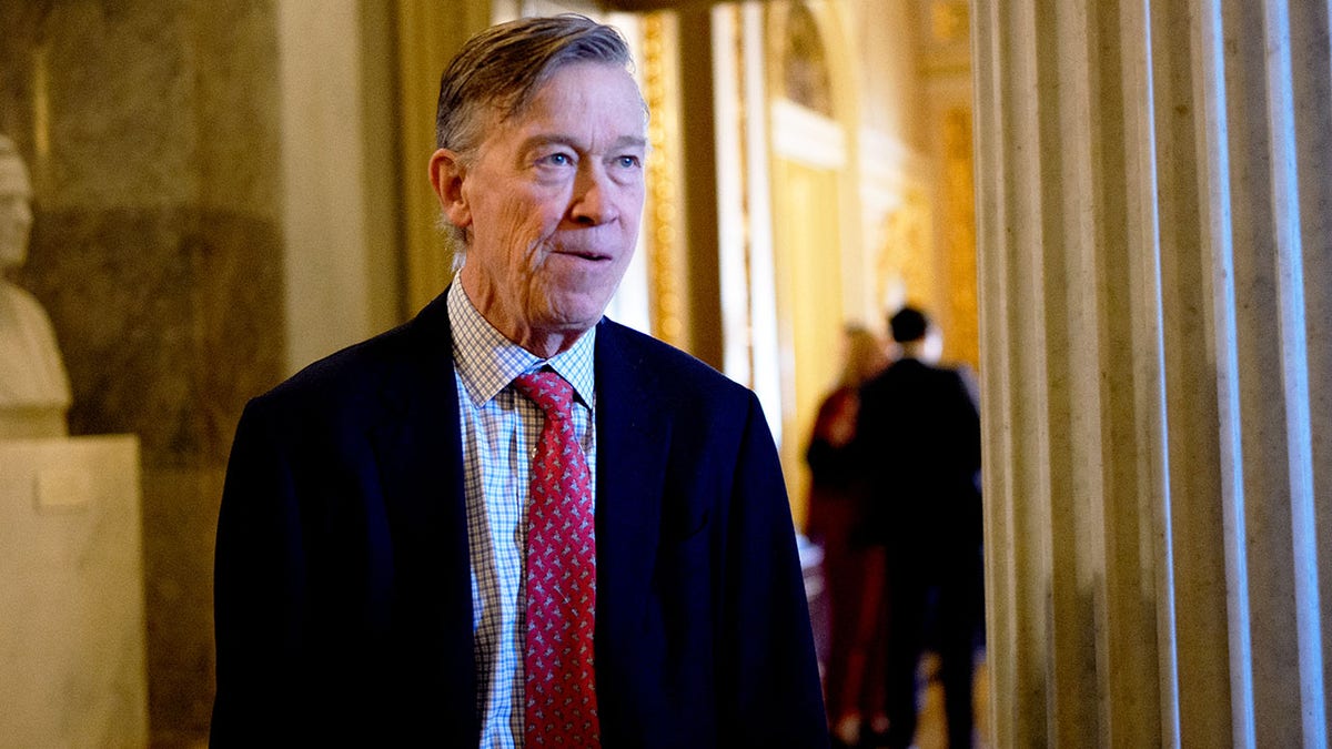 Sen. John Hickenlooper, D-Colo., outside of the Senate chamber.